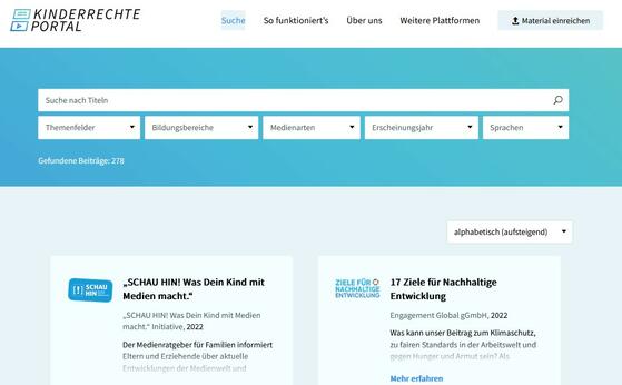 Kinderrechte-Portal für Bildungseinrichtungen