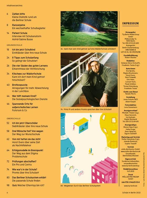 Schule in Berlin Inhaltsverzeichnis