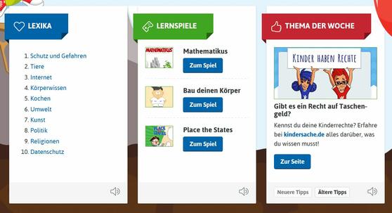 fragFINN mit Suchseite für die Recherche im Schulunterricht