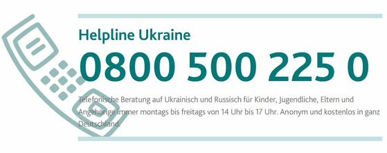 Helpline Ukraine für geflüchtete Familien 